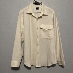 Todd Snyder Boucle Wool Relaxed Utility Over Shirt in White, Men's (Size Medium)